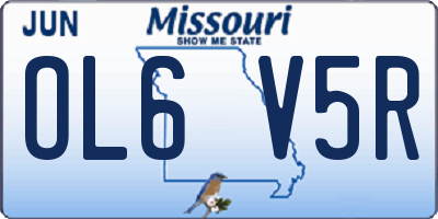 MO license plate OL6V5R