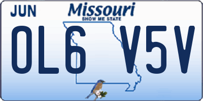 MO license plate OL6V5V