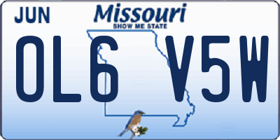 MO license plate OL6V5W