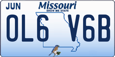 MO license plate OL6V6B