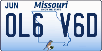 MO license plate OL6V6D