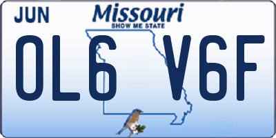 MO license plate OL6V6F
