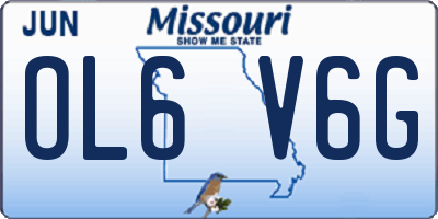 MO license plate OL6V6G