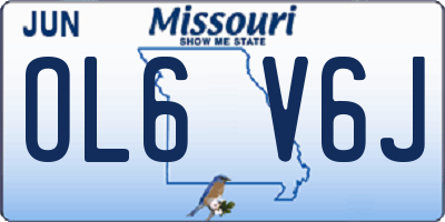 MO license plate OL6V6J