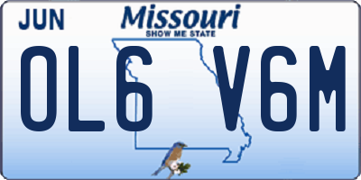 MO license plate OL6V6M