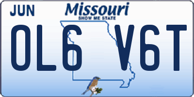 MO license plate OL6V6T