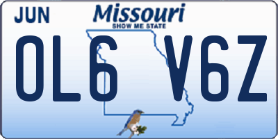 MO license plate OL6V6Z