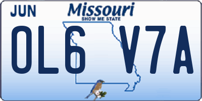 MO license plate OL6V7A