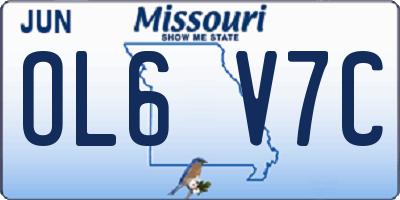 MO license plate OL6V7C
