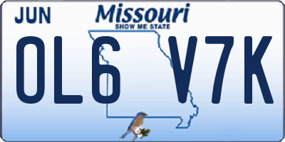 MO license plate OL6V7K