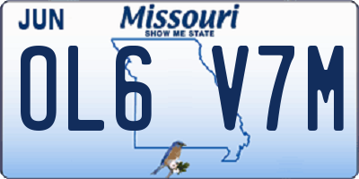MO license plate OL6V7M