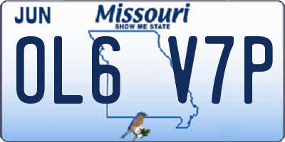 MO license plate OL6V7P