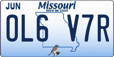 MO license plate OL6V7R