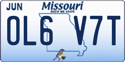 MO license plate OL6V7T