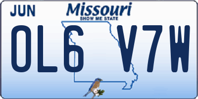 MO license plate OL6V7W