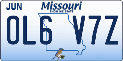 MO license plate OL6V7Z