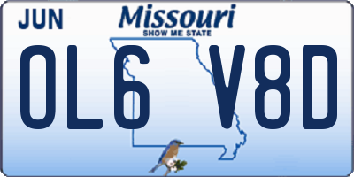 MO license plate OL6V8D