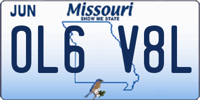 MO license plate OL6V8L