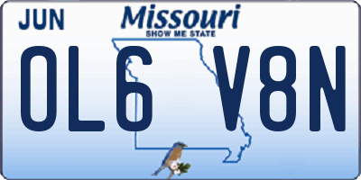 MO license plate OL6V8N