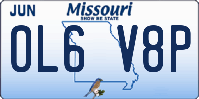 MO license plate OL6V8P