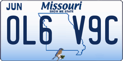 MO license plate OL6V9C