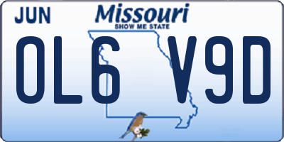 MO license plate OL6V9D