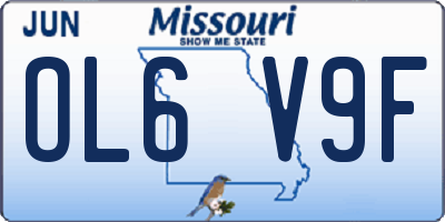 MO license plate OL6V9F