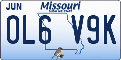 MO license plate OL6V9K