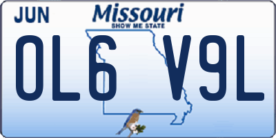 MO license plate OL6V9L