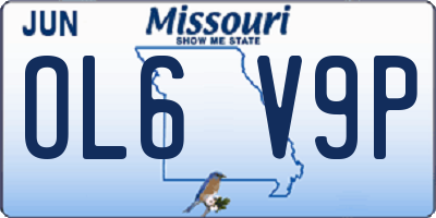 MO license plate OL6V9P