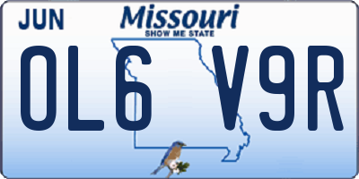 MO license plate OL6V9R