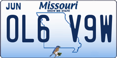 MO license plate OL6V9W