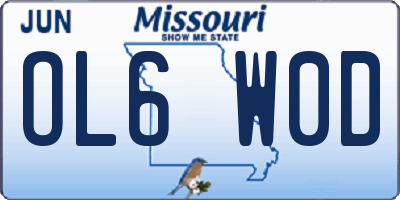 MO license plate OL6W0D
