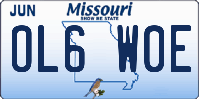 MO license plate OL6W0E