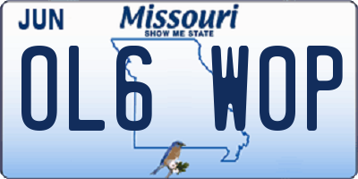 MO license plate OL6W0P