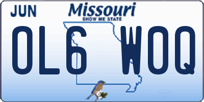 MO license plate OL6W0Q