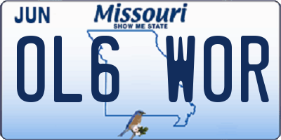 MO license plate OL6W0R