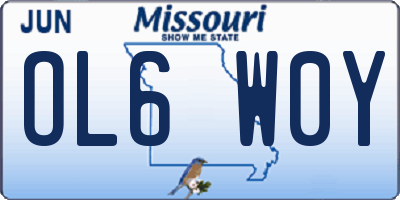 MO license plate OL6W0Y