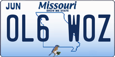 MO license plate OL6W0Z