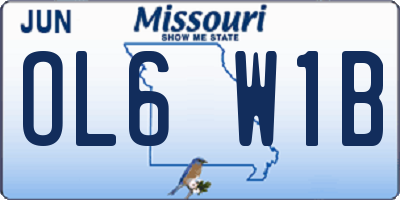 MO license plate OL6W1B
