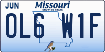 MO license plate OL6W1F