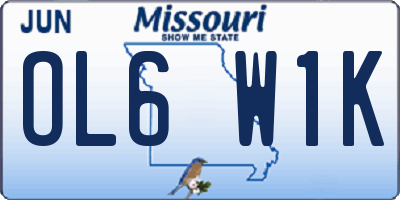 MO license plate OL6W1K