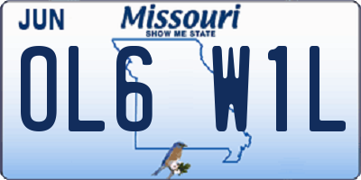 MO license plate OL6W1L