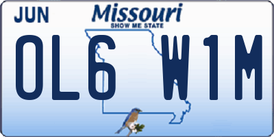 MO license plate OL6W1M