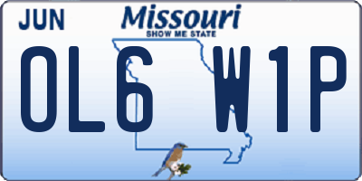 MO license plate OL6W1P