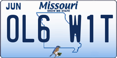 MO license plate OL6W1T