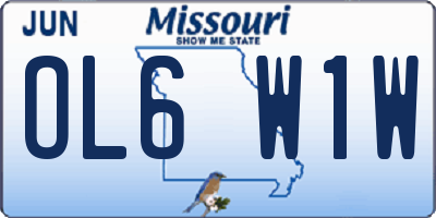 MO license plate OL6W1W