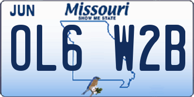MO license plate OL6W2B