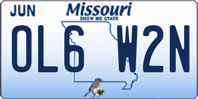 MO license plate OL6W2N