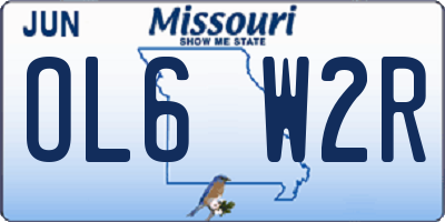 MO license plate OL6W2R